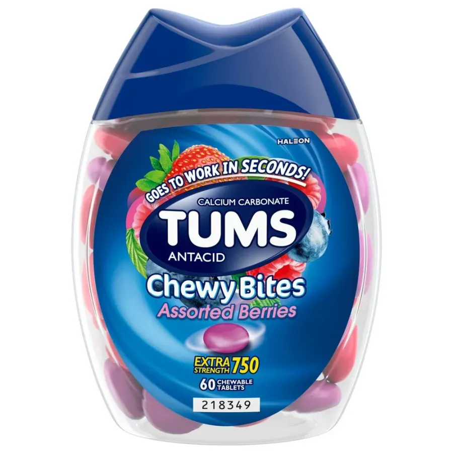 Tums Chewy Bites Extra Strength Antacid Assorted Berry 60ct — foto 2