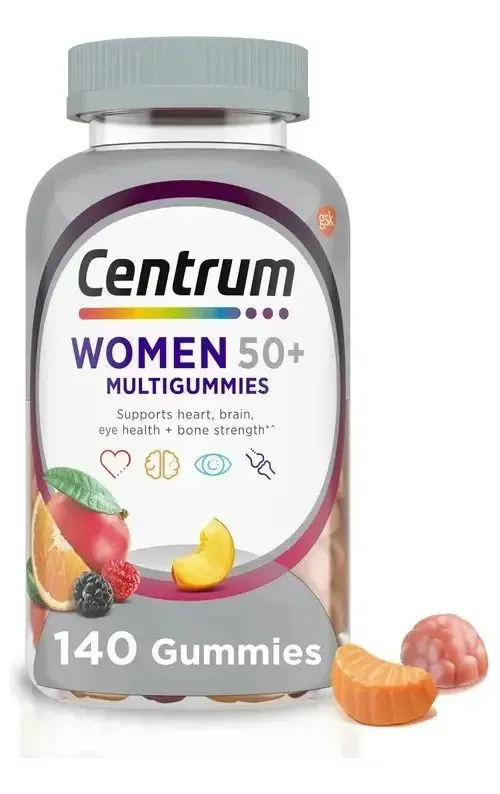 Multivitamínico Centrum MultiGummies para Mulheres 50+ de Frutas Cítricas, 140 Unidades