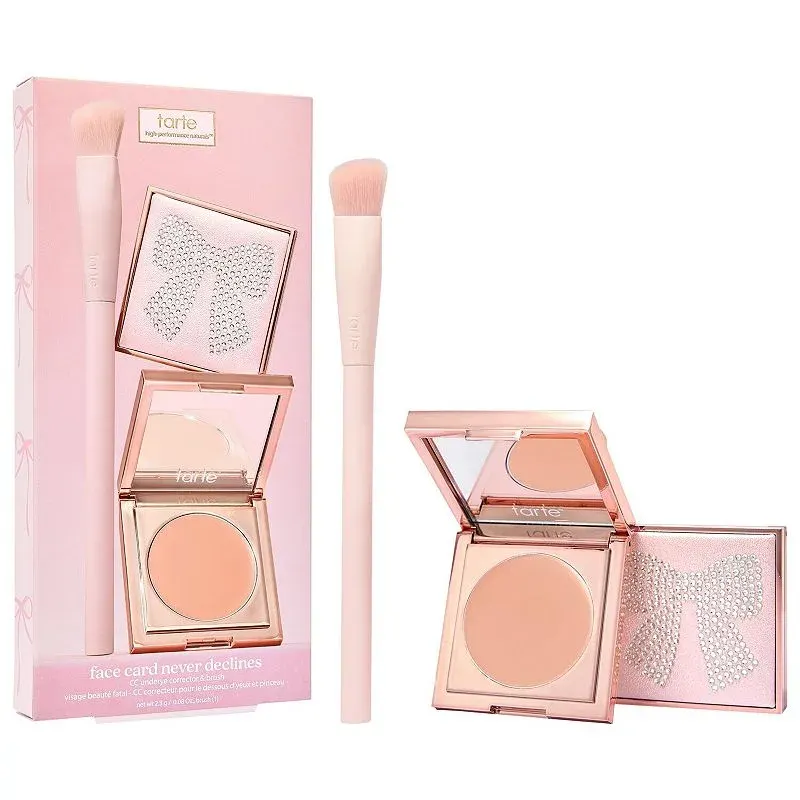 tarte face card never declines cc full coverage undereye corrector & brush set, Size: 1.69 FL Oz, Light Medium