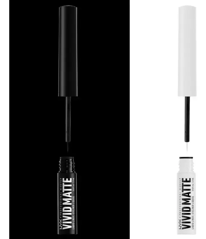 Delineador de olhos líquido Nyx Vivid Matte, 2 ml, cor, preto, efeito fosco — foto 3