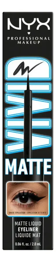 Delineador de olhos líquido Nyx Vivid Matte, 2 ml, cor, preto, efeito fosco — foto 2