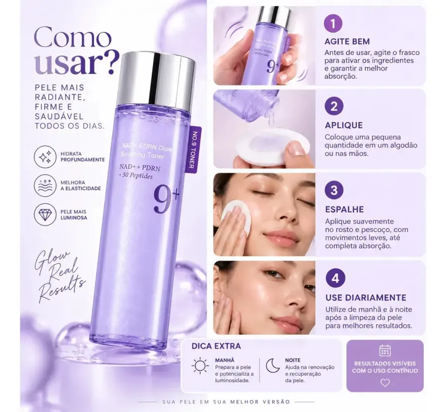 Numbuzin Pdrn Glow Boosting Toner Poros Abertos Pele Brilho Todo Tipo De Pele Dia/noite — foto 3