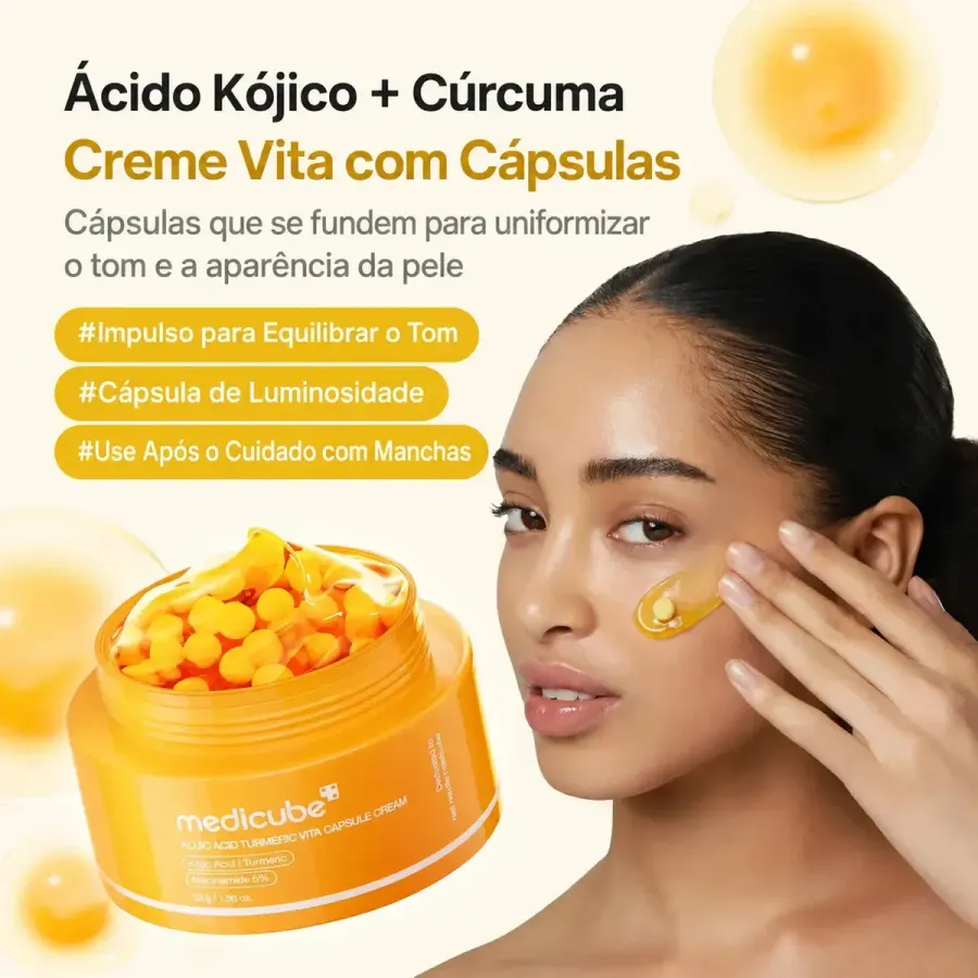 Medicube-creme Em Cápsulas Cúrcuma Tom De Pele Irregular Manchas Melasma — foto 2