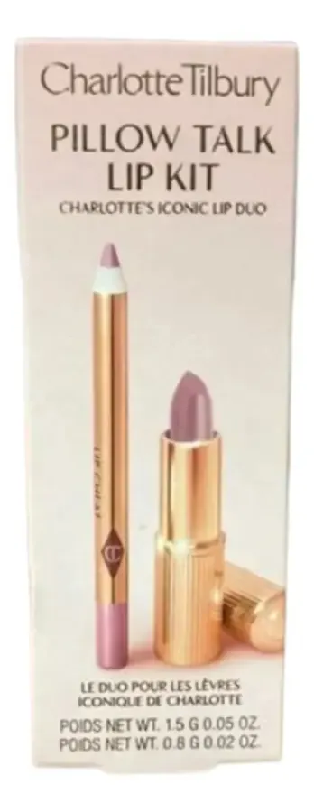 Kit de Lábios Charlotte Tilbury Pillow Talk Rosa Claro com Batom e Lápis