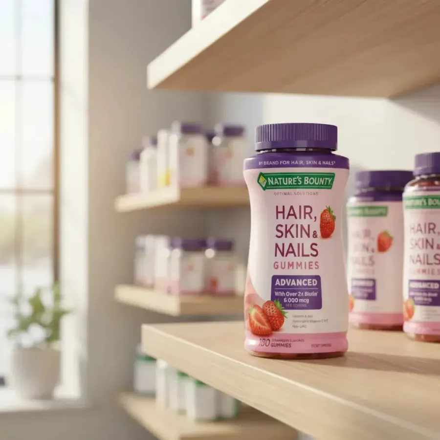 Nature's Bounty Biotina Hair Skin And Nails Gummies Morango — foto 4
