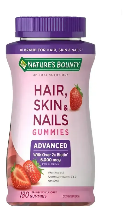 Nature's Bounty Biotina Hair Skin And Nails Gummies Morango