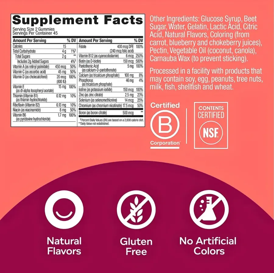 Multivitamínico Gummy Olly, Vitaminas Femininas A, D, C, E, Morango — foto 3