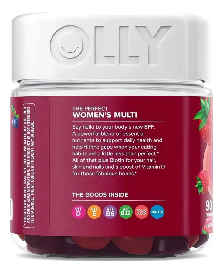 Multivitamínico Gummy Olly, Vitaminas Femininas A, D, C, E, Morango — foto 2