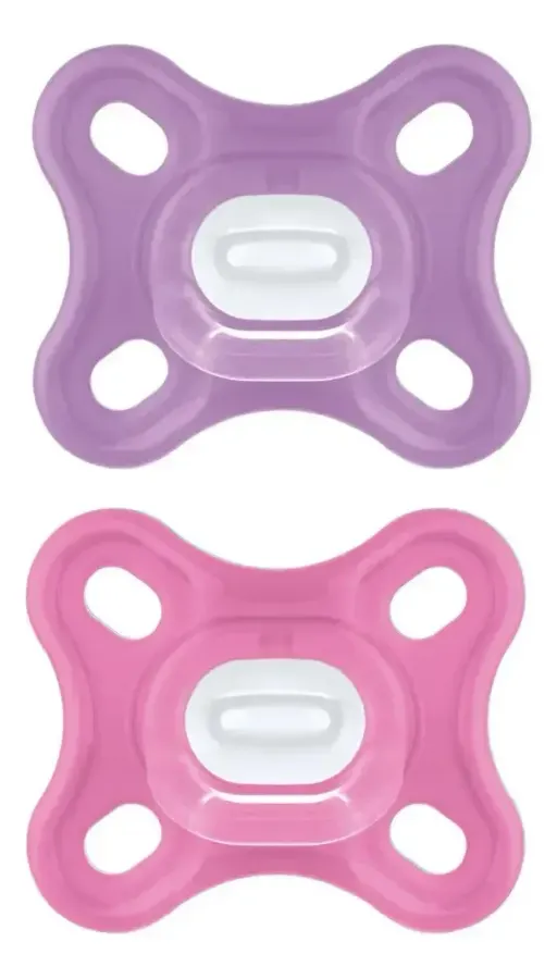 Chupeta Mam Comfort 100% Silicone - 0-2 Meses - Embalagem Du Cor Rosa