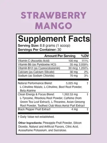 Bloom High Energy Pre-entrenamiento 30 Servidas Sabor Morango/Manga — foto 2