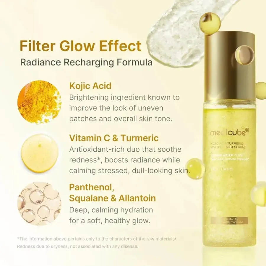 Sérum Facial Névoa Medicube Turmeric Vitamin Gold Jelly para Hidratar a Pele com Cúrcuma e Vitamina — foto 3