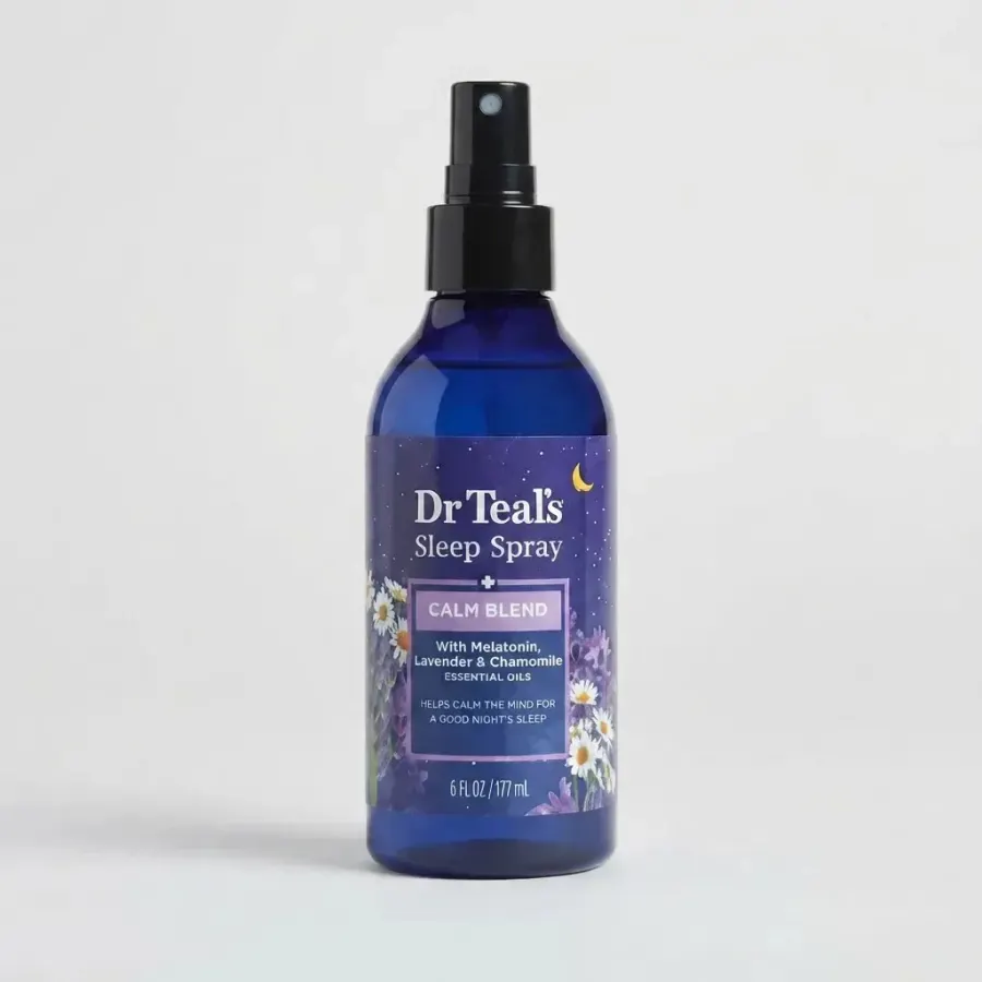 Spray calmante de melatonina, lavanda e camomila da Dr. Teals, 177 ml