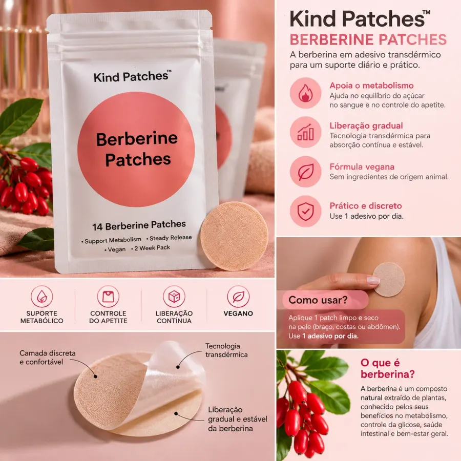 Adesivos Kind Patches Reduz vontade de comer doce e controla o metabolismo
