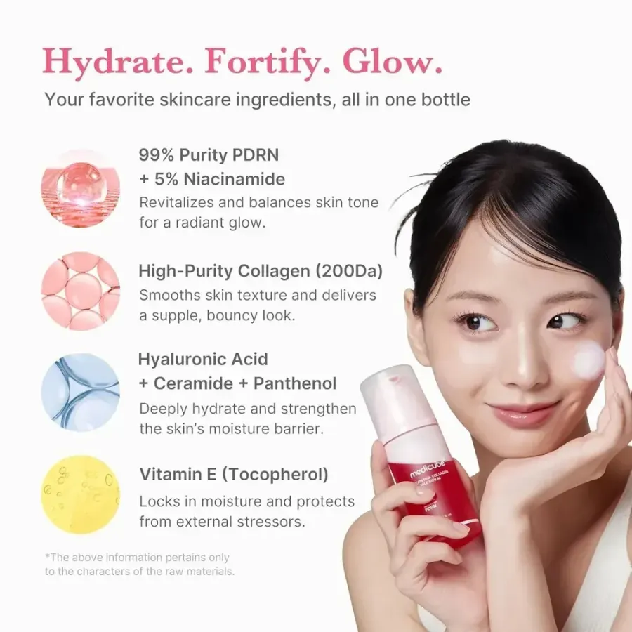 Sérum Facial Medicube PDRN Pink Collagen Bubble de 95ml para Hidratar a Pele — foto 3